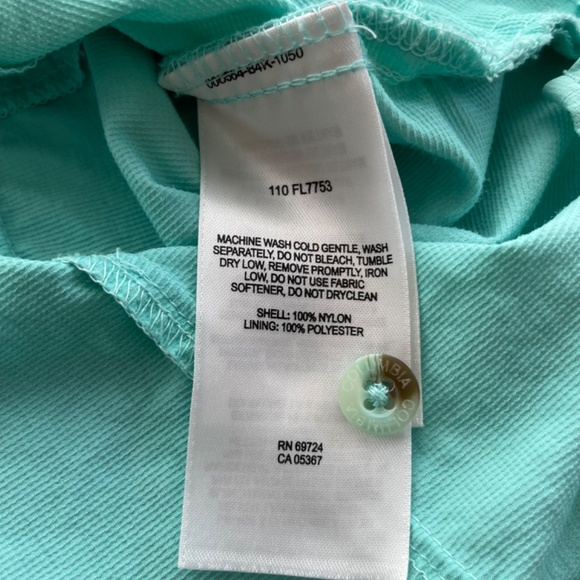 COLUMBIA PFG Omni-Shade Sun Protection Sz M Drawstring Pop Over Tunic Turquoise - Picture 10 of 11